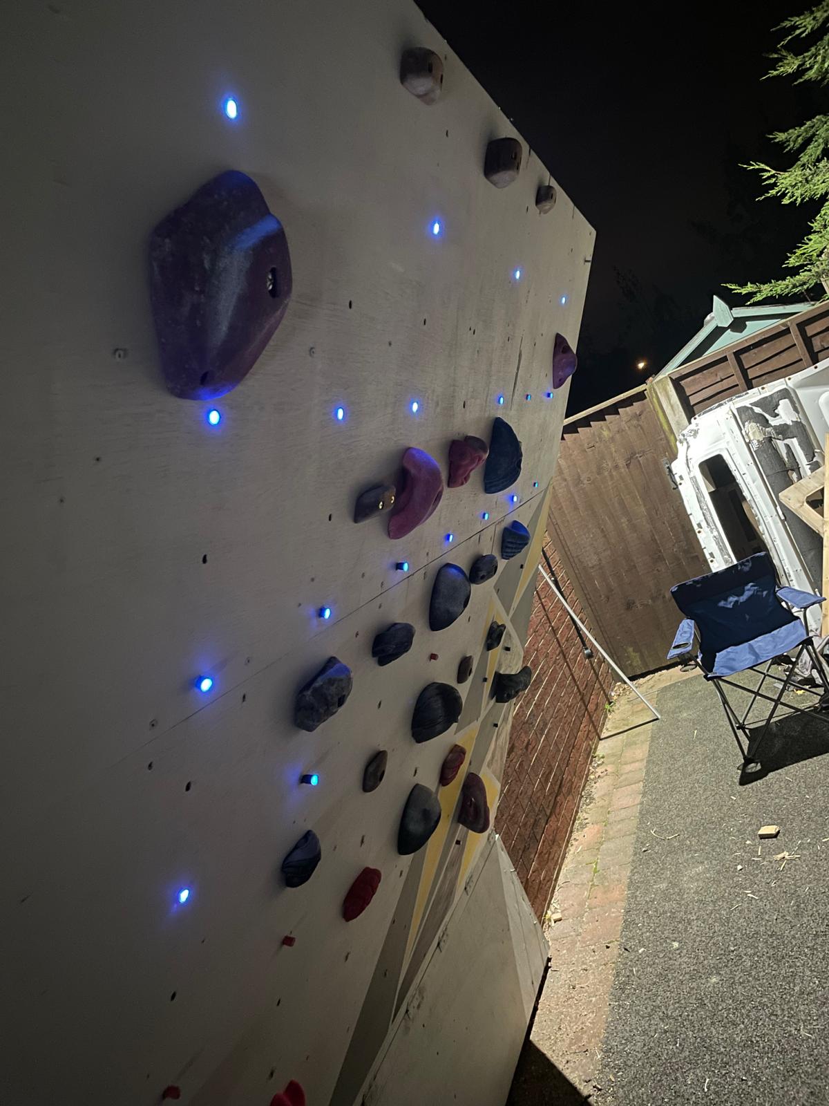 Installing all of the LEDs onto the wall